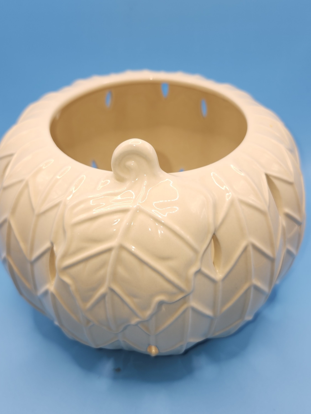 Yankee Candle Pumpkin Large Jar Candle Holder Topper Cream Off White Fall Decor